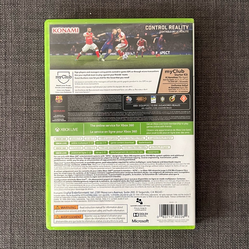 Pro Evolution Soccer 2017 Xbox 360 Game Complete - Picture 2 of 3
